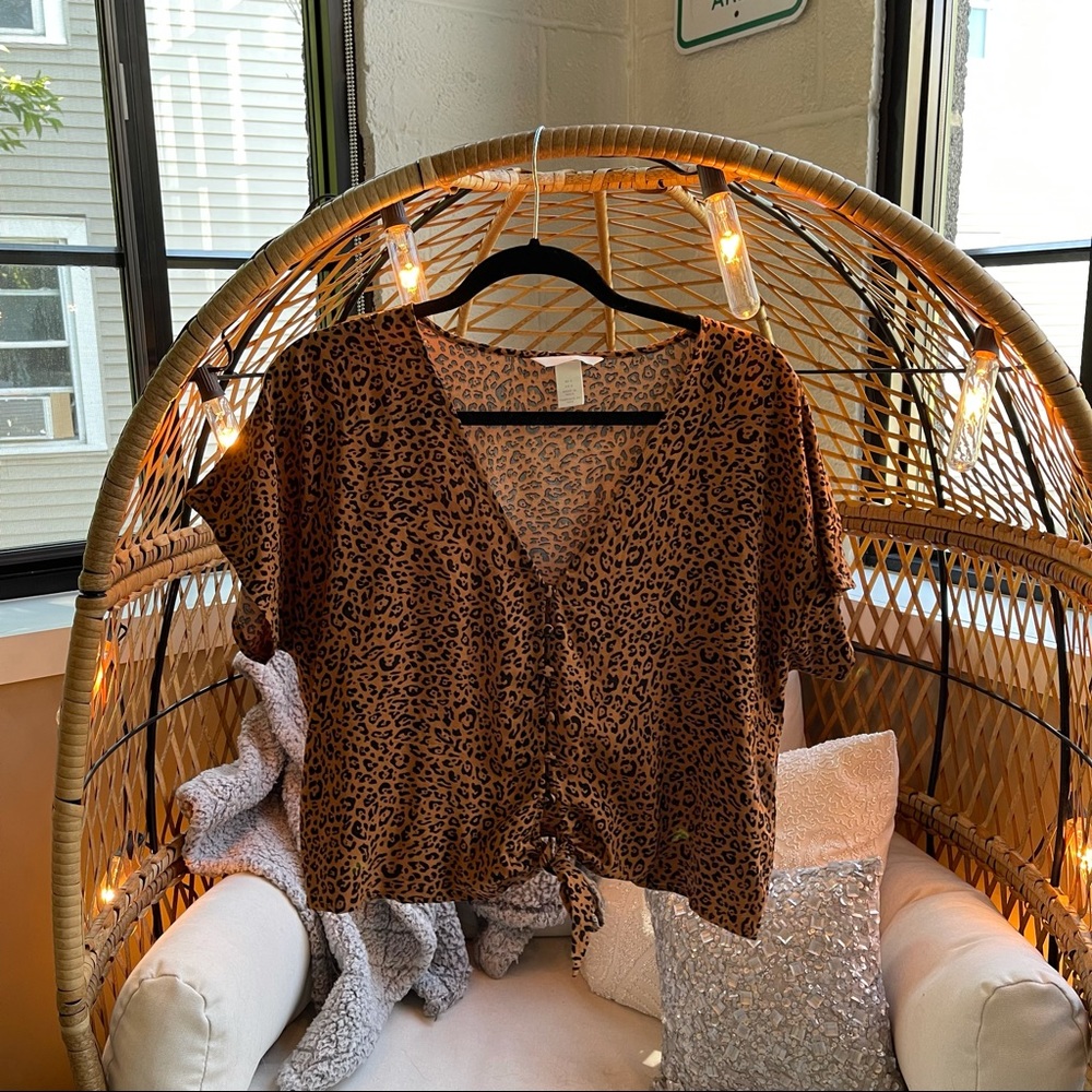 H&M Cheetah print top